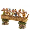 Image de Figurine 7 Nains - Homeward Bound - Disney Tradition by Jim Shore - Effet bois - Blanche Neige