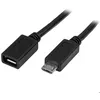 Image de STARTECH.COM Câble dextension Micro USB - Rallonge USB Micro B vers Micro B - Prolongateur Micro USB - M/F - 50 cm - Noir