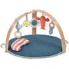 Image de INGENUITY Tapis déveil réversible bébé évolutif - Marin - pliable arche de jeu en bois amovible 5 jouets miroir coussin