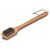 Image de Brosse de nettoyage pour grille Weber - Poignée en bambou - 46 cm - Poils en acier inoxydable