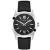 Image de Guess Crescent Montre Homme Acier Cuir Noir GW0628G1