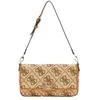 Image de GUESS Sac à épaule bandoulière beige brun clair pour femme - Circe Flap Shoulder Bag Latte Logo 304283