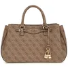 Image de GUESS Sac à main brun clair marron pour femme - Katya Girlfriend Satchel Latte Logo 311274