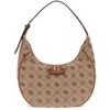 Image de GUESS Sac à épaule brun clair marron pour femme - Neda Hobo Shoulder Bag Latte Logo 313242