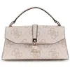 Image de GUESS Sac à main beige vieux rose pour femme - Queensland Top Handle Flap Bag Dove Logo 311285