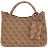 Image de GUESS Sac à main brun clair marron pour femme - Brenton Girlfriend Satchel Latte Logo 310010