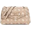 Image de GUESS Sac à épaule taupe blanc pour femme - Silia Convertible Xbody Flap Bag Biscotti Logo 324096