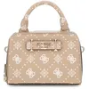 Image de GUESS Sac à main taupe blanc pour femme - Silia Mini Satchel Bag Biscotti Logo 324148