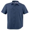 Image de Chemise droite - COLUMBIA - Bleu - Manches courtes - 100% Polyester - Col italien
