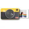 Image de KODAK Mini Shot Combo 2 Retro C210R - Appareil Photo 53x86 cm Instantané - 8 incluses - LCD 17 pouce - Bluetooth - Jaune & Noir