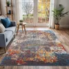 Image de LIVABLISS Tapis de Salon à Poils Courts Doux Abstrait Moderne NOA 200x275cm Multicolore/Bleu