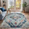 Image de LIVABLISS Tapis de Salon à Poils Courts Doux Vintage Oriental ROMY 200x275cm Multicolore/Bleu
