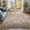 Image de LIVABLISS Tapis de Salon à Poils Courts Doux Vintage Oriental AMIRA 160x213cm Rose/Blanc