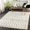Image de LIVABLISS Tapis de Salon à Poils Courts Doux Berbère Ethnique LEONOR 152x213cm Blanc/Noir