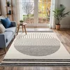 Image de LIVABLISS Tapis de Salon à Poils Courts Doux Scandinave Moderne ENSO 200x275cm Blanc/Noir