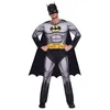 Image de Déguisement - AMSCAN - BATMAN CLASSIQUE XL Gris/Argent - Combinaison rembourrée - Cape noire amovible - Masque rigide