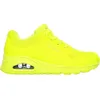 Image de Basket Femme - Skechers - UNO NIGHT SHADES - Jaune Fluo - Lacets - Semelle Air Cooled