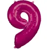 Image de Ballon chiffre - AMSCAN - 9 - Aluminium - 63 x 86 cm - Rose
