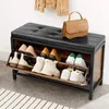 Image de Banc à Chaussures - VASAGLE - LSB049B01 - Siège rembourré - Tiroir à Bascule - 6 Paires