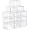 Image de Boîtes à Chaussures - SONGMICS - Lot de 12 - Plastique - Blanc - Jusqu'à la Pointure 46