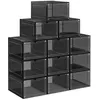 Image de Boîtes à Chaussures - SONGMICS - Lot de 12 - Plastique - Jusqu’à la Pointure 46 - Noir