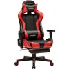 Image de Fauteuil gamer avec repose-pieds, Noir et Rouge en occasion ou reconditionné