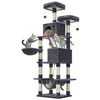 Image de Arbre à Chat Hauteur 2035 cm avec 13 Griffoirs 2 Plate-forme 2 Niches Multi-niveaux pour Chat dIntérieur Gris Anthracite