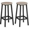 Image de Tabourets hauts - VASAGLE - Lot de 2 - Cadre en acier - Hauteur 65 cm - Style industriel - Grège et Noir