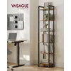 Image de VASAGLE Étagère 6 Niveaux Bibliothèque Meuble de Rangement pour Bureau 30 x 40 x 1875 cm Marron Rustique et Noir dencre