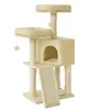 Image de FEANDREA Arbre à Chat Tour Poteaux à Gratter 115 cm Beige PCT141M01