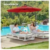 Image de Parasol de Jardin Extérieur Déporté avec LED à Énergie Solaire Ombrelle Ø 3 m avec Base Protection Solaire GPU118R01