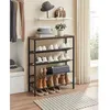 Image de Meuble à chaussures - VASAGLE - 5 niveaux - 4 étagères grillagées - Marron rustique
