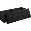 Image de Banc de Rangement Pouf Pliable 38 x 110 x 38 cm Charge jusquà 300 kg Noir dEncre