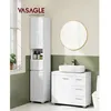 Image de Meuble sous Lavabo 3 Grands Tiroirs Placard sous Vasque 2 Compartiments Derrière la Porte 30 x 70 x 64 cm Blanc