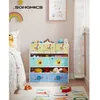 Image de SONGMICS - Étagère pour Chambre d’Enfants - Bibliothèque avec 7 Boîtes de Rangement en Tissu Non-tissé - Blanc
