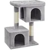 Image de Feandrea Arbre à Chat Tour de Jeux 101 cm XL Maison pour Chats Jusqu’à 20 kg Grande Plate-Forme 2 Niches Griffoir Gris Clair