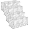 Image de Lot de 4 Gabions 100 x 50 x 50 cm métalliques Déco jardin Clôture Décorative Jardinière Parterre SONGMICS