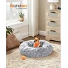 Image de FEANDREA Panier Lit Ronde Canapé Coussin Central Amovible et Lavable Ø60 cm Gris Clair PGW038G01