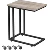 Image de Table dappoint VASAGLE - Cadre en Acier et roulettes - Grège et Noir - Style Industriel - Loft