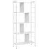 Image de Bibliothèque à 5 Niveaux Grande Structure Métallique Style Industriel Blanc Érable et Blanc Nuage