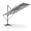 Image de Parasol de Jardin Déporté 270 x 270 cm Pivotant à 360° Inclinaison avec Manivelle Base en Croix Gris Tourterelle