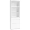 Image de VASAGLE Kailyn Collection - Bibliothèque Armoire Haute Buffet 3 Tiroirs Étagères Réglables Hauteur 180 cm Gain de Place Blanc