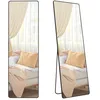 Image de SONGMICS Miroir Intégral 160 x 50 cm Miroir Rectangulaire sur Pied Cadre en Alliage d Aluminium Verre Trempé Noir dEncre