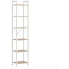 Image de Bibliothèque 6 Niveaux pour Bureau Salon Chambre 30 x 40 x 1875 cm Style Industriel Beige Naturel et Blanc Mat