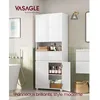 Image de Armoire de Salle de Bain avec 2 Tiroirs Étagères Réglables Compartiments 30 x 60 x 170 cm Blanc Nuage