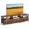 Image de VASAGLE Meuble TV pour Télévision jusquà 80 Pouces Support Télé 178 x 40 x 50 cm Cadre en Acier Marron Rustique et Noir