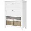 Image de Armoire de Rangement Organisateur de Salle de Bain 2 Tiroirs avec Séparateur Ajustable 30 x 60 x 80 cm Blanc