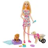 Image de Coffret Barbie - MATTEL - Barbie Fashionistas - 2 figurines chien - Chariot amovible - Rose