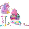 Image de Coffret jouet - POLLY POCKET - Salon de Coiffure Licorne Arc-en-ciel - 2 poupées - Tête à coiffer - Poignée arc-en-ciel