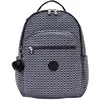 Image de kipling Sac à dos bleu foncé blanc pour femme - Basic Print Seoul Backpack L Signature Print 276803
